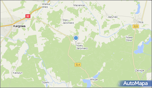 mapa Nowy Jaromierz, Nowy Jaromierz na mapie Targeo